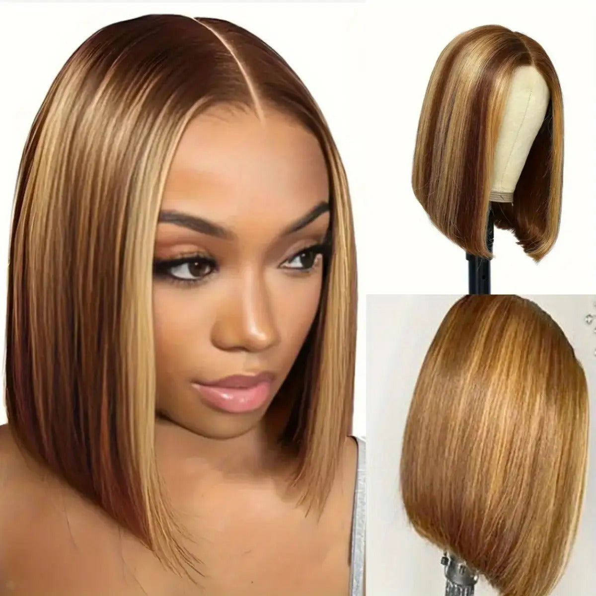 Straight Bob Wig, Transforming from Black to Blonde