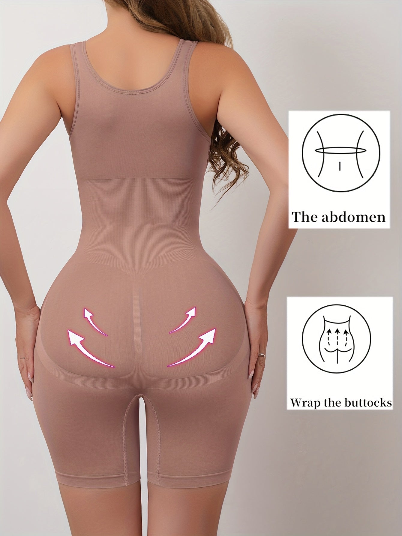 Seamless Double-Layer Compression Bodysuit – 3D Bust Lift & High-Support Tummy Control Shapewear