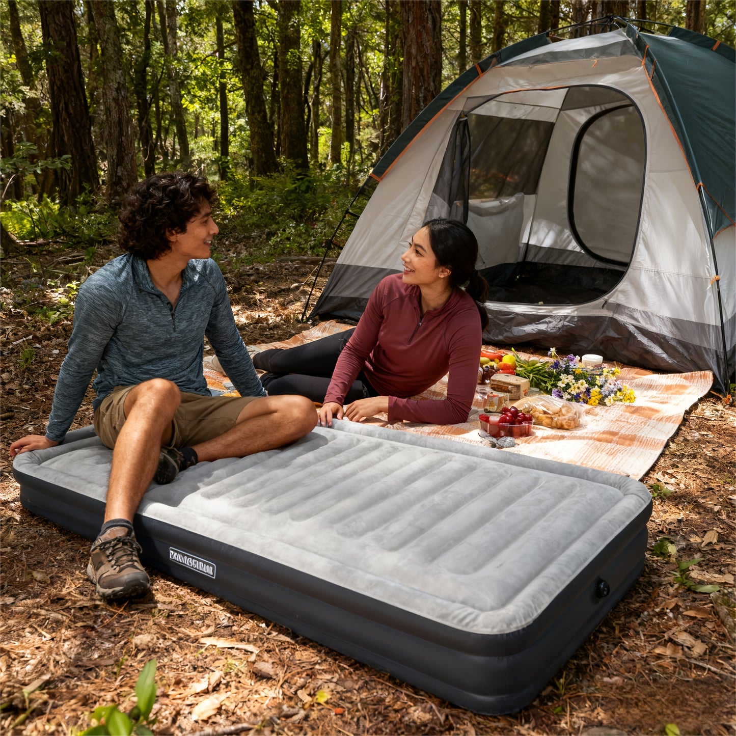 Inflatable Mattress for 1/2 Person Self-inflating Air Mattress Air Mattress (with Built-in Electric Air Pump and Air Bag) for Camping Rapid Inflation