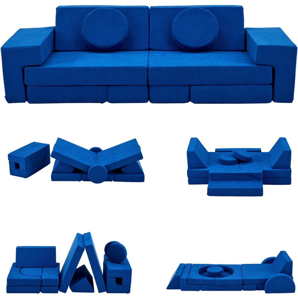 A 14pcs Modular Sofa Set That Can Be Reconfigured, Featuring Adjustable Layouts And Comfortable Gray Foam Material, Suitable for Living Rooms And Bedrooms