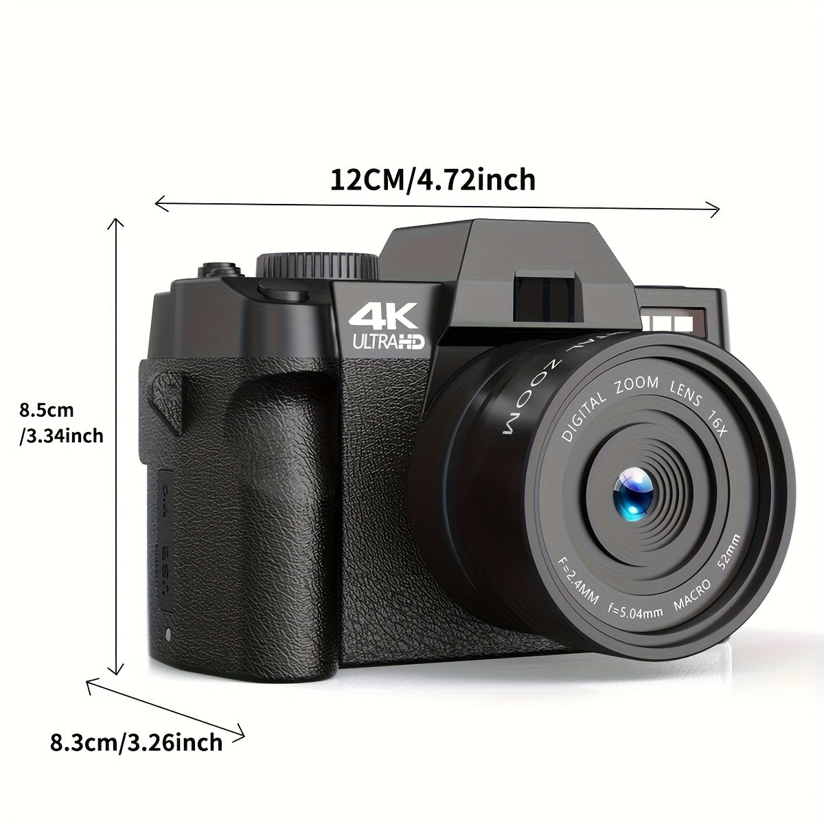 G-ANICA Fotocamera Digitale 48MP 4K Vlogging Camera WiFi con App, Macro + Wide Lens, Display OLED, Autofocus, 32GB