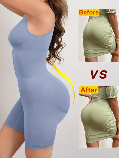 Seamless Double-Layer Compression Bodysuit – 3D Bust Lift & High-Support Tummy Control Shapewear