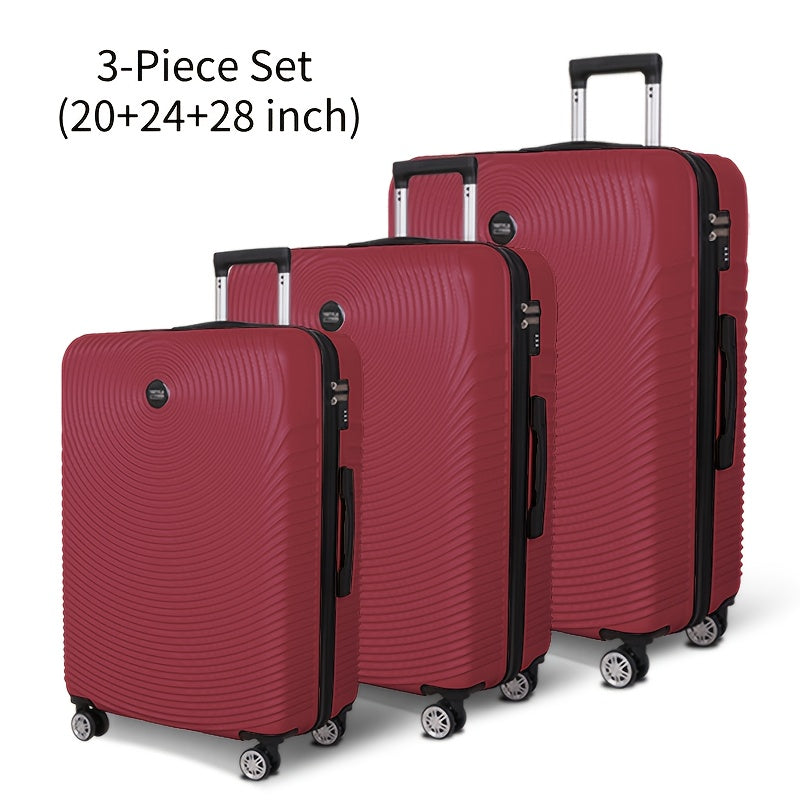 YSTYLE 3pcs/5pcs Luggage Set – ABS Carry-On Suitcases with 360° Silent Spinner Wheels & TSA Combination Lock