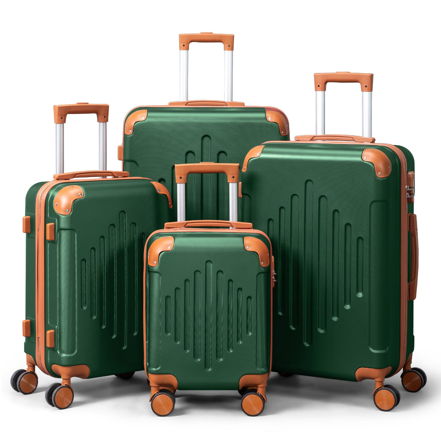 3/4/5pcs Dark Purple and Brown Hardside Luggage Set | Expandable Design with Spinner Wheels, Lightweight ABS+PC Luggage (12/16/20/24/28 Inch)