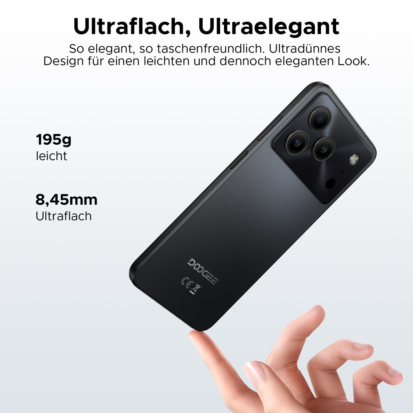 DOOGEE Note 56 Android 16 Smartphone, 6150Mah Battery, 8.45Mm Ultra-Thin + 6.56" HD + 90Hz, Octa Core, 24 GB(3+21)RAM + 64 GBROM 2TB TF, 4G Dual SIM, Face ID/GPS/OTG