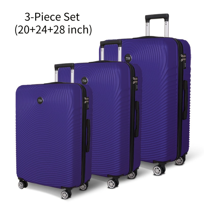 YSTYLE 3pcs/5pcs Luggage Set – ABS Carry-On Suitcases with 360° Silent Spinner Wheels & TSA Combination Lock
