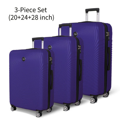 YSTYLE 3pcs/5pcs Luggage Set – ABS Carry-On Suitcases with 360° Silent Spinner Wheels & TSA Combination Lock