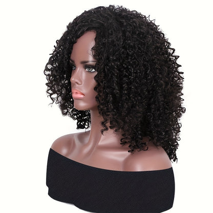 35.56 Cm Afro Kinky Curly Hair Wigs For Women Kinky Curly Wigs