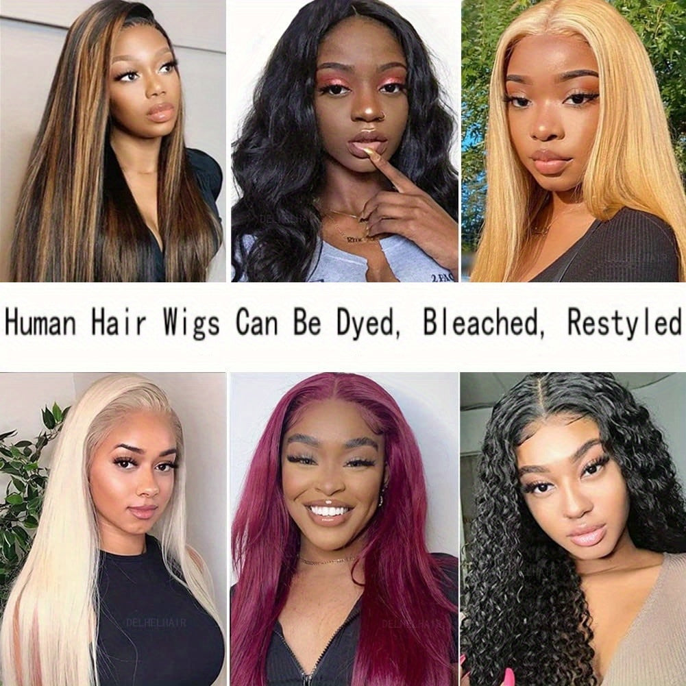 KIMO BEAUTY Women'S Brazilian Human Hair Wig - Glueless Natural Look Frontal Hairline, 180% Density High Volume, Pre Plucked Hairline & No Glue Needed, 4x4 Lace Closure for Secure Fit - Everyday & Special Events - Natural Bro