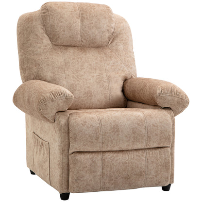 HOMCOM Manual Fabric Reclining Relax Armchair, Recliner with Pull-Out Footrest and Side Pocket