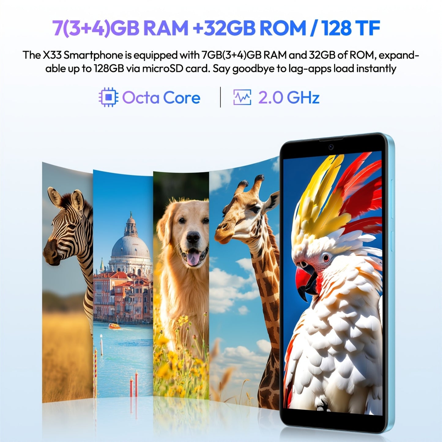 XGODY Android 15 Smartphone | 6.0" Touch Screen, 7GB RAM+32GB ROM, 4G LTE Dual SIM, Octa-Core Processor, 5MP+8MP Camera, Face Unlock, 3500mAh Battery