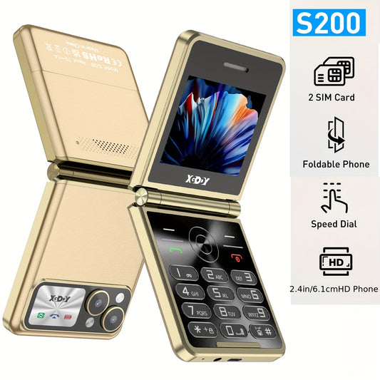 Xgody Folding Flip Mobile Phone, 1300Mah Battery, 2.4-Inch, Sos Button, Fm Radio, Micro Sd, Speed Dial