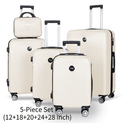 YSTYLE 3pcs/5pcs Luggage Set – ABS Carry-On Suitcases with 360° Silent Spinner Wheels & TSA Combination Lock