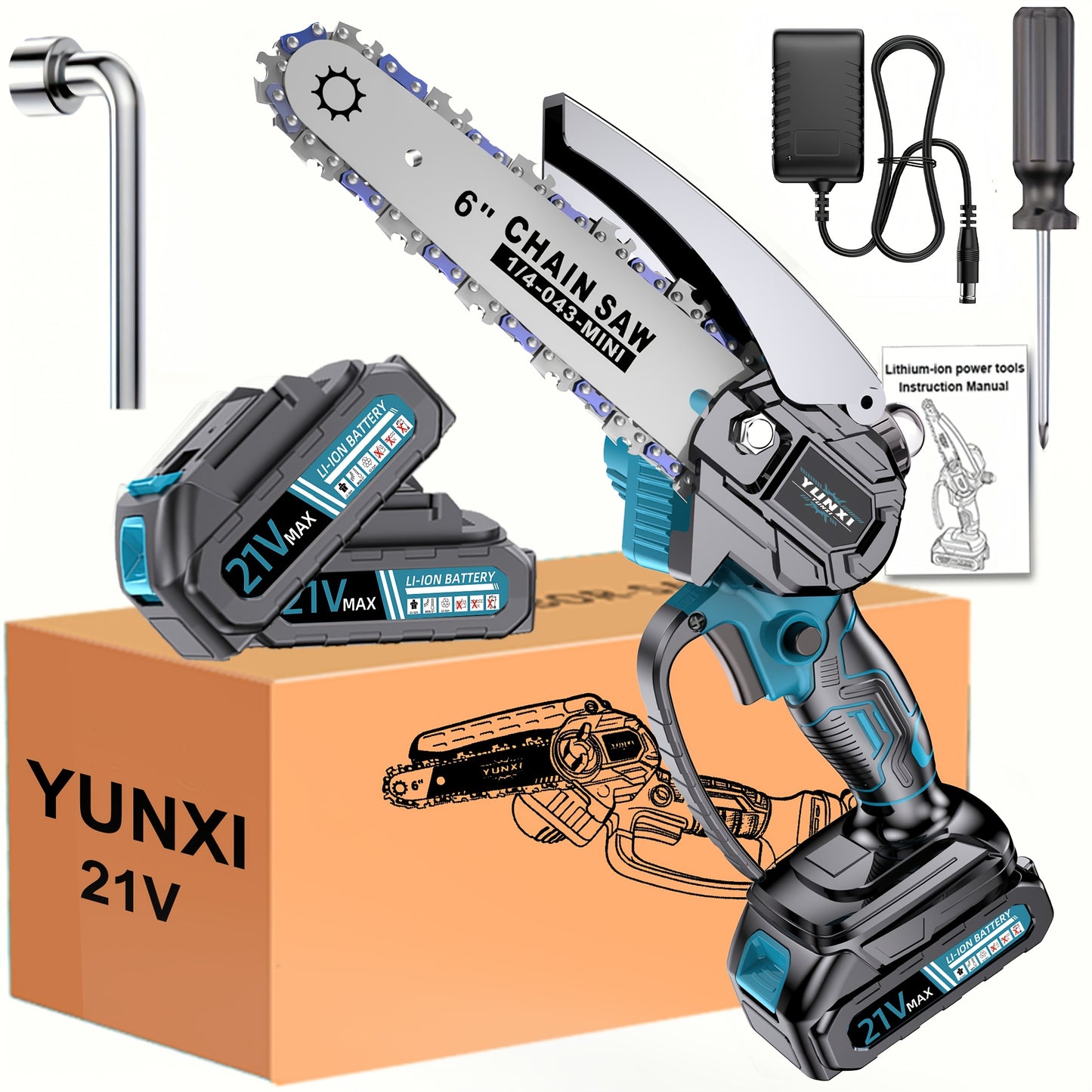 New Mini Chainsaw Wireless, Lightweight and Portable Handheld Electric Tree Cutting Machine