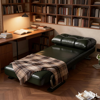 Foldable Sofa Bed Frame with Leather Armrests - Space-Saving Sleeper Bed Suitable for Small Apartments, Dorms, Guest Rooms