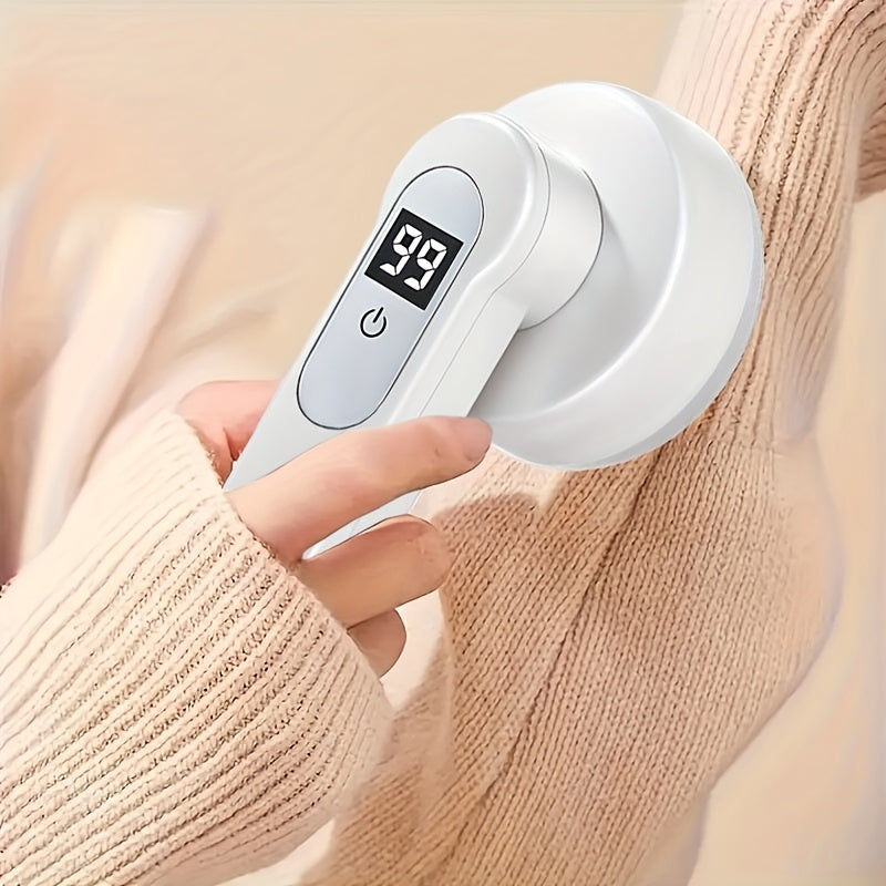 Portable Rechargeable Lint Remover with LED Display – Electric Fabric Shaver & Fuzz Pellet Remover
