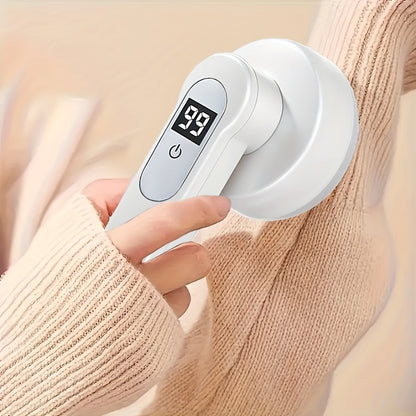Portable Rechargeable Lint Remover with LED Display – Electric Fabric Shaver & Fuzz Pellet Remover