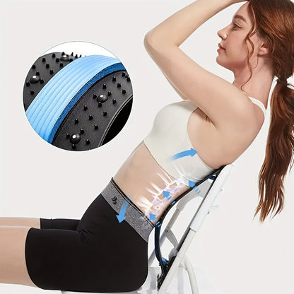 3-Level Adjustable Back Stretcher & Posture Corrector – Ergonomic Lumbar Support with Massage Function