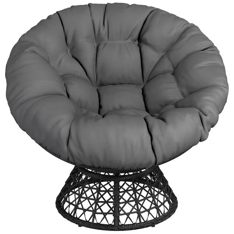 Costoffs Sedia Papasan Girevole a 360° in Rattan Polietilene Esterno, Terrazzo