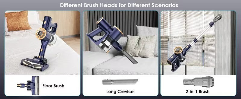 Aspirapolvere senza fili 60000PA 350W, contenitore polvere 1.1L, regolabile