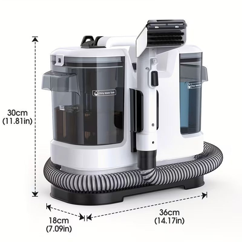 PULITORE PORTATILE TAPPETI E TAPPEZZERIA 600W Sistema di Pulizia in 3 Fasi 20KPa