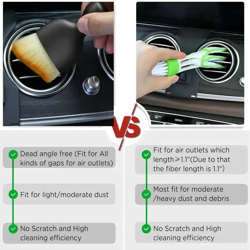 6 spazzole per la pulizia dell'auto cerchi, cruscotto, prese d'aria, interni