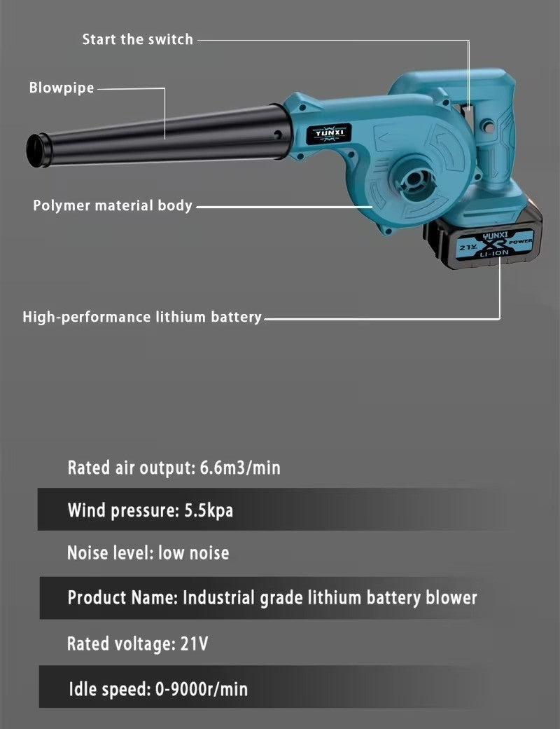 Soffiatore Batteria,300W 12000 r/min per la cura del prato, rimozione di foglie