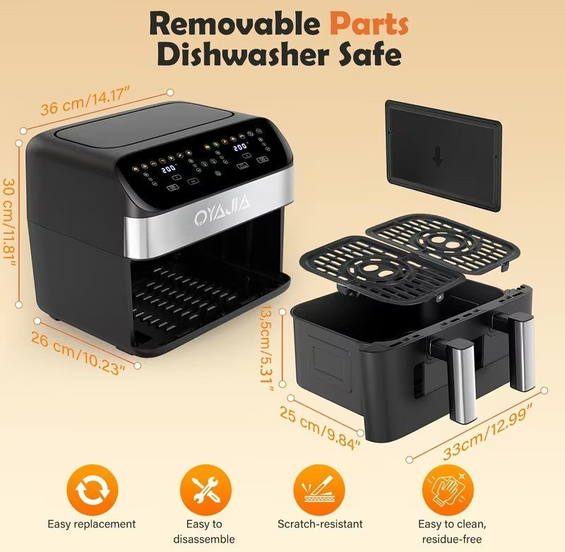 Tristar Aerofryer 10L Friggitrice a Doppio Cestello 10 in 1 200℃, 240V