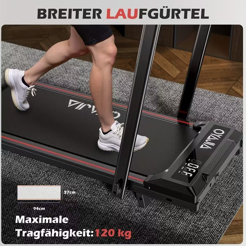 Tapis Roulant Elettrico Silenzioso Pieghevole Regolabile Velocità 12 km/h, LED