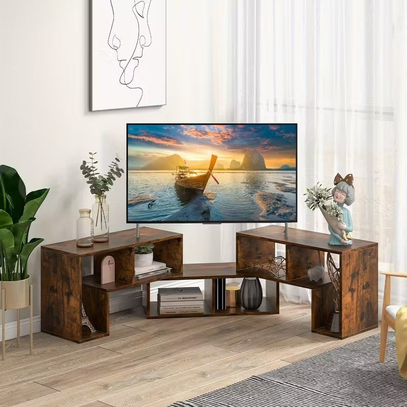 Mobile TV in legno a 3 pezzi, componibile liberamente, per TV fino a 75 pollici
