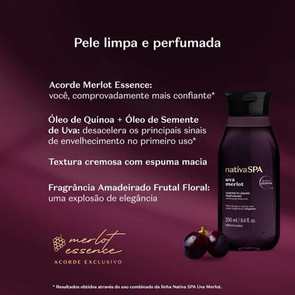 Boticário Sabonete Líquido Nativa Spa Uva Merlot Merlot 250ml