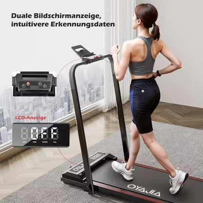 Tapis Roulant Elettrico Silenzioso Pieghevole Regolabile Velocità 12 km/h, LED