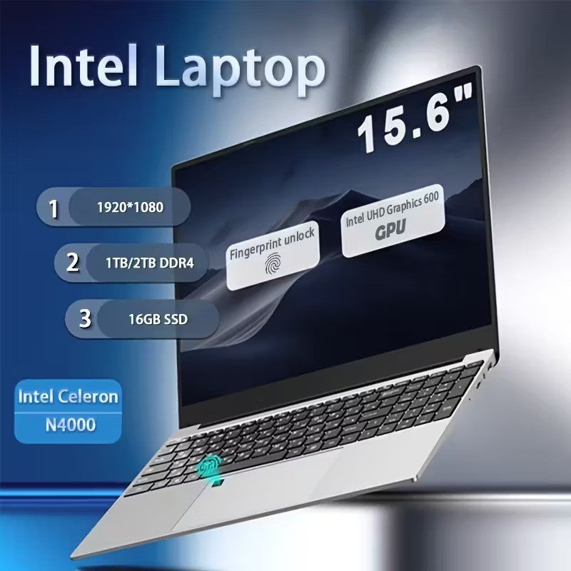 Intel Laptop N4000 2,6 GHz 15,6'' 16 GB SSD 1TB/2TB 1920*1080 Impronta Digitale