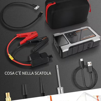 12,000mAh Jump Starter Power Pack 6000A Car Battery Booster & 150PSI LCD Display