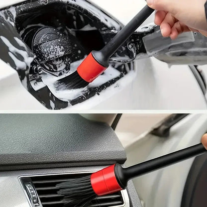 6 spazzole per la pulizia dell'auto cerchi, cruscotto, prese d'aria, interni