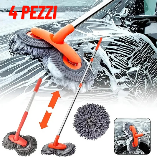 4 Moci per lavaggio auto con manico lungo spazzola per lavaggio auto