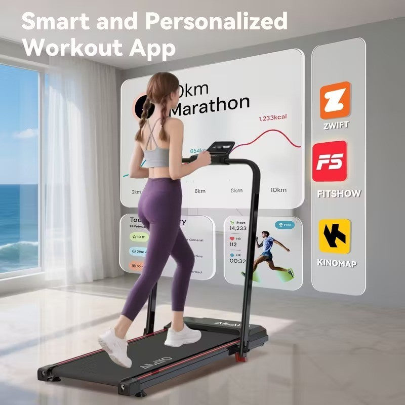 Tapis Roulant Elettrico Silenzioso Pieghevole Regolabile Velocità 12 km/h, LED