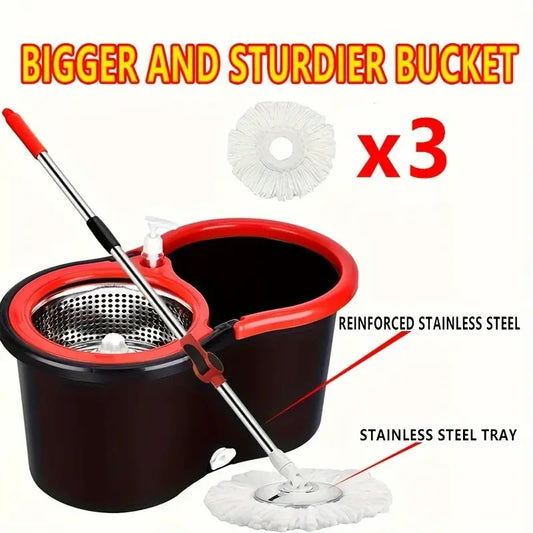 Set di mocio e secchio rotante, sistema di secchio per mocio girevole a 360°
