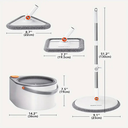 Set Mocio e Secchio con 6 Panni in Microfibra Pulitore Efficace per pavimenti