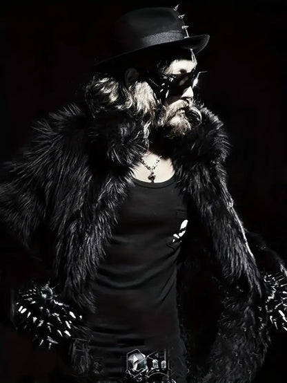 Cappotto di pelliccia sintetica da uomo cardigan invernale di lusso soffice