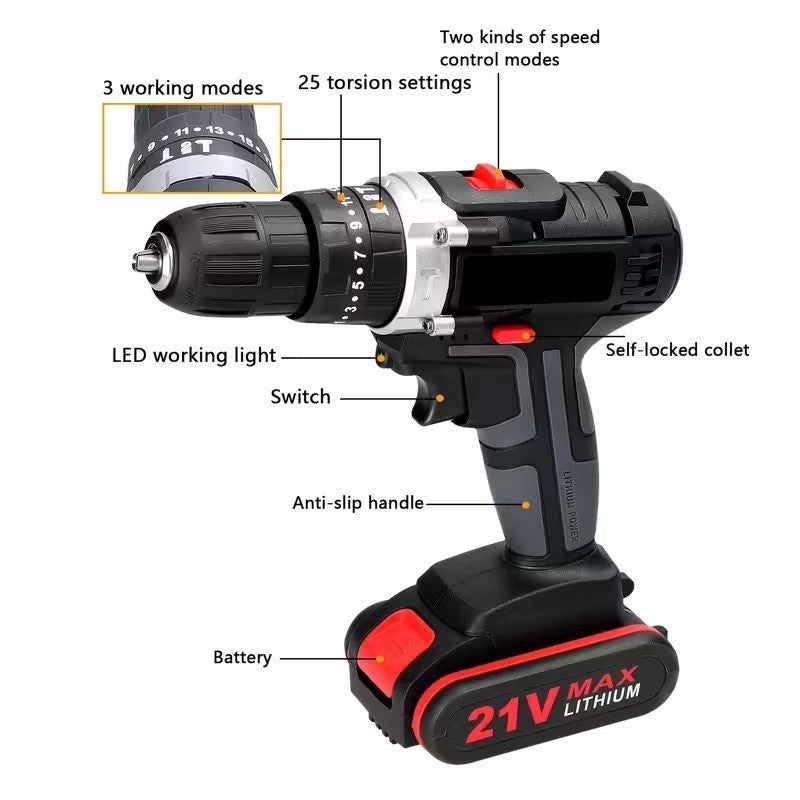 TRAPANO AVVITATORE A BATTERIA 21V 3 IN 1 – POTENZA, PRECISIONE E AFFIDABILITÀ