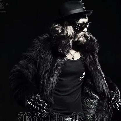 Cappotto di pelliccia sintetica da uomo cardigan invernale di lusso soffice