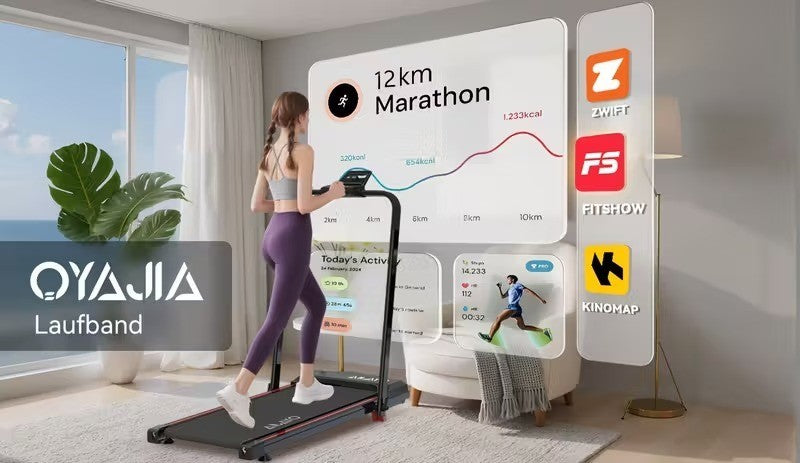 Tapis Roulant Elettrico Silenzioso Pieghevole Regolabile Velocità 12 km/h, LED