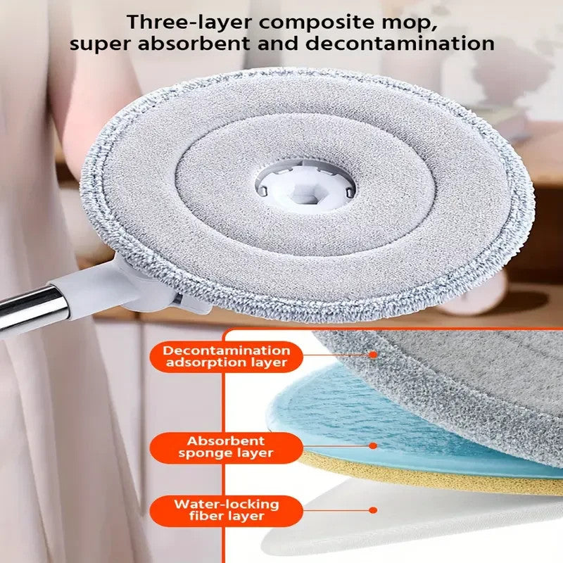 Set Mocio e Secchio con 6 Panni in Microfibra Pulitore Efficace per pavimenti