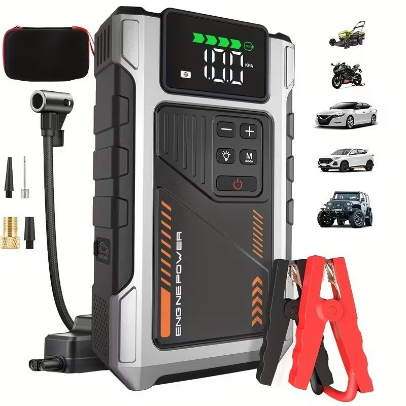 12,000mAh Jump Starter Power Pack 6000A Car Battery Booster & 150PSI LCD Display