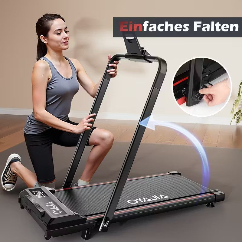 Tapis Roulant Elettrico Silenzioso Pieghevole Regolabile Velocità 12 km/h, LED