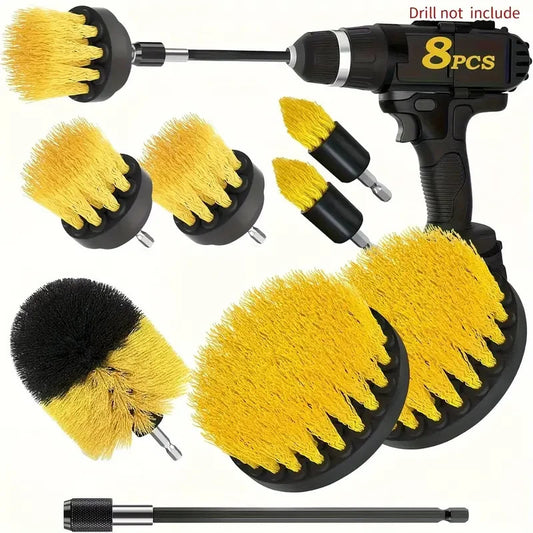 Set di 8 accessori per spazzole da trapano spazzola elettrica con attacco lungo