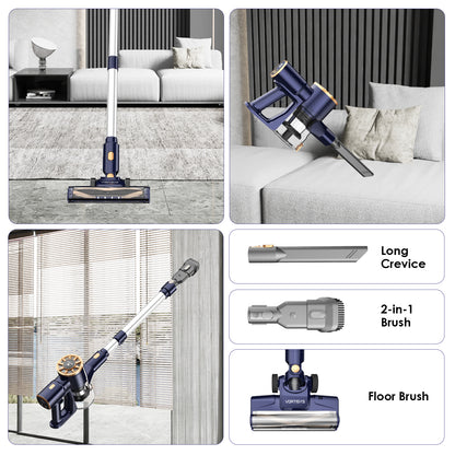 60000PA 350W Cordless Vacuum Cleaner, 1.1L Dust Bin, Adjustable