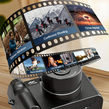 G-ANICA Fotocamera Digitale 48MP 4K Vlogging Camera WiFi con App, Macro + Wide Lens, Display OLED, Autofocus, 32GB