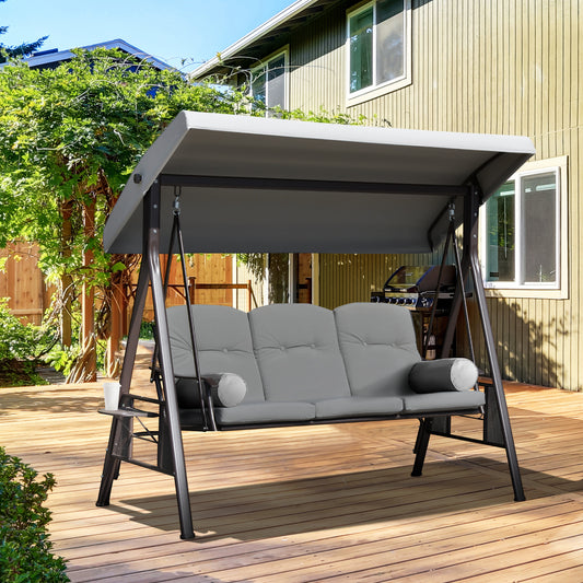 Heavy-Duty Outdoor Patio Swing Chair with Cup Holders & Cushions (360 kg Capacity)